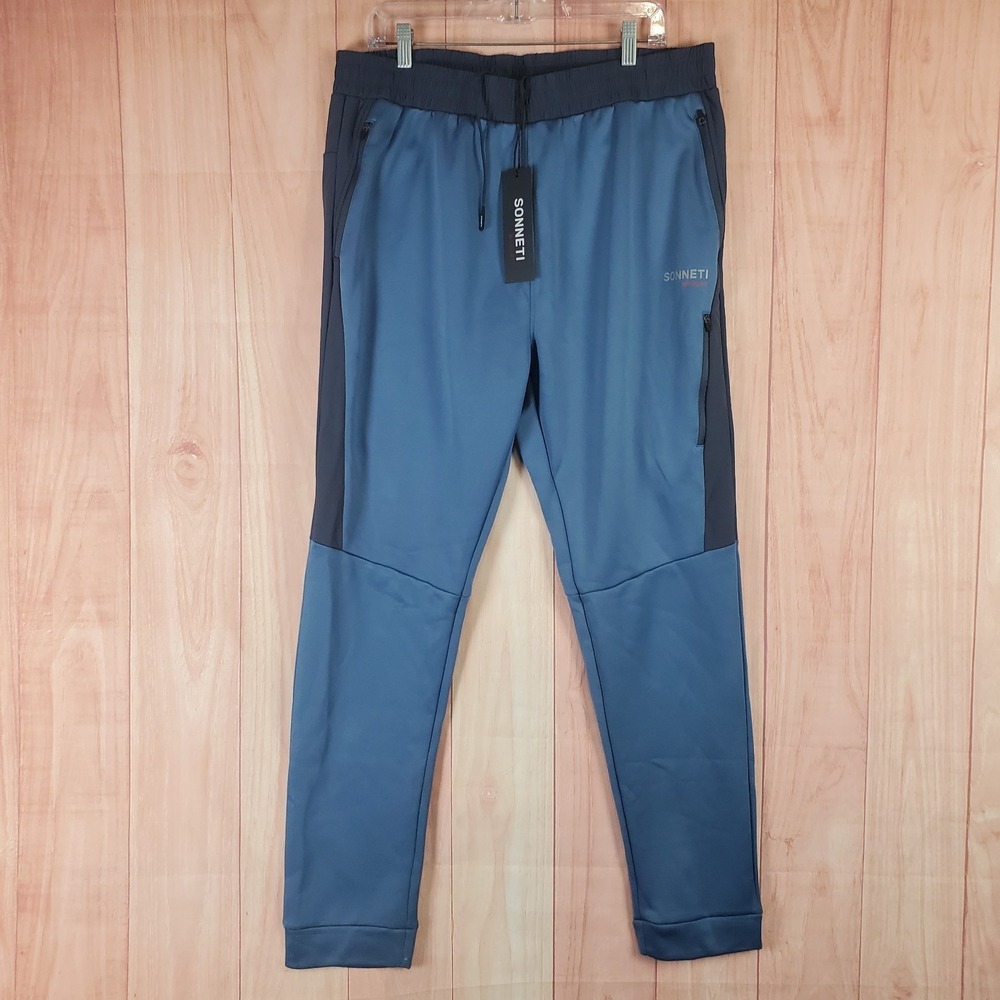 Sonneti Sport‎ Dynasty Jogger Pants Mens 2XL Blue Gray Fleece Lined Tapered Leg